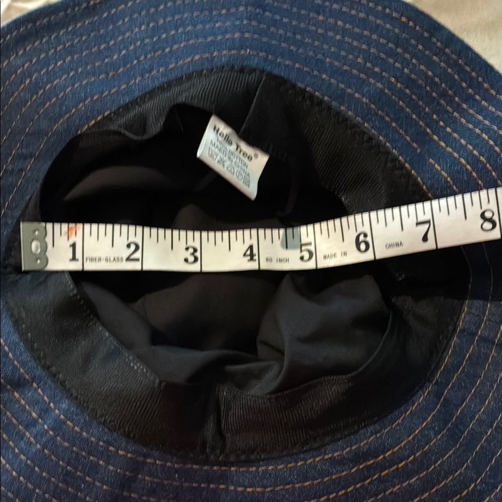 Hello Tree Patchwork Denim Bucket Hat - image 8